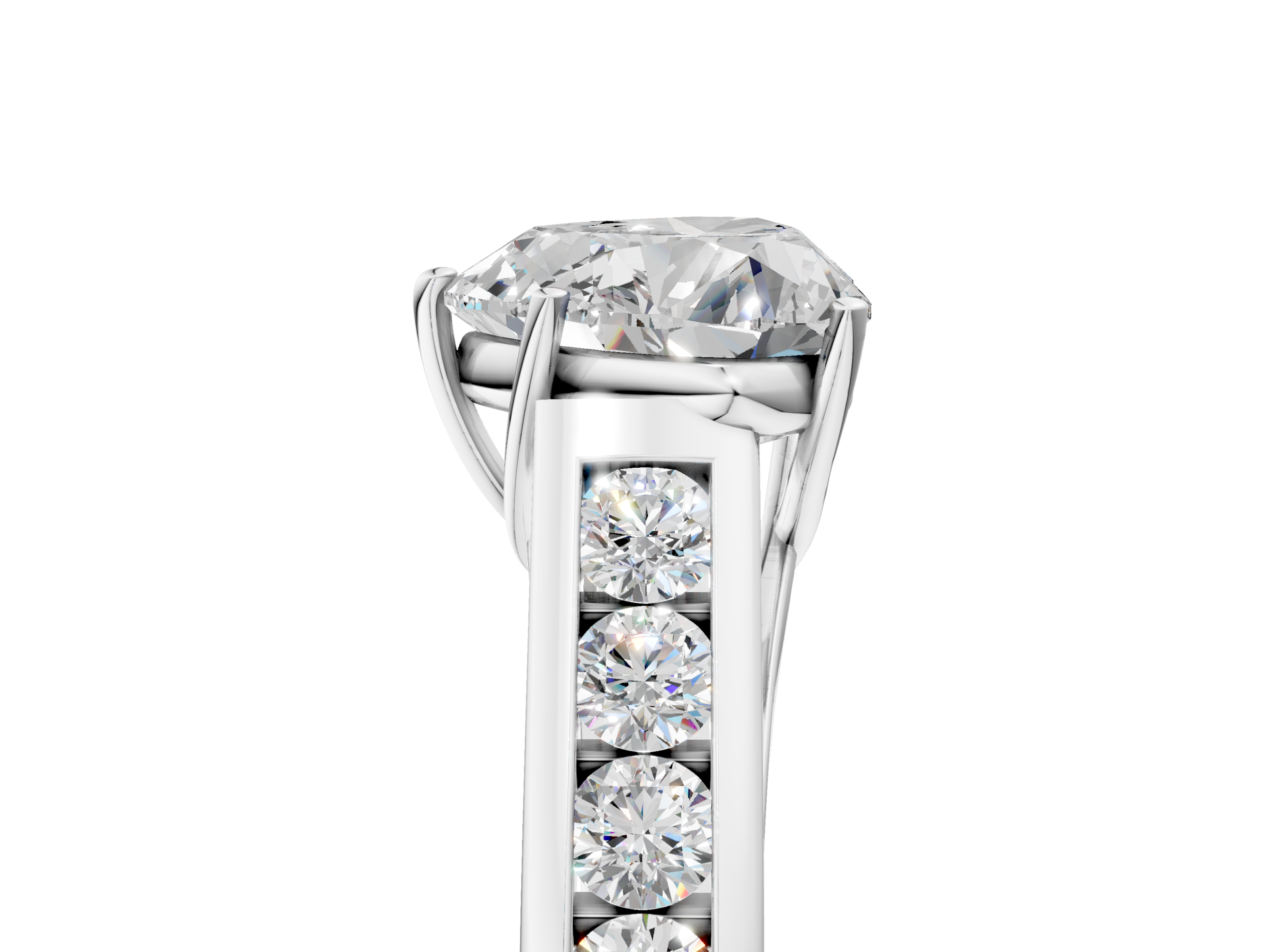 White gold Heart Brilliant Channel-Set Solitaire Ring with Four-Prong Setting_24