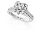 White gold Heart Brilliant Cut Diamond Engagement Ring with Pavé Band and Four-Prong Setting_78