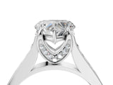 White gold Heart Brilliant Cut Diamond Engagement Ring with Pavé Band and Four-Prong Setting_81