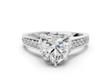 White gold Heart Brilliant Cut Diamond Engagement Ring with Pavé Band and Four-Prong Setting_84