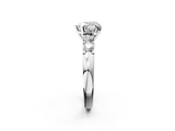 White gold Heart Brilliant Cut Diamond Five-Stone Prong Set Engagement Ring with Channel Band_23