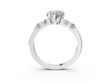 White gold Heart Brilliant Cut Diamond Five-Stone Prong Set Engagement Ring with Channel Band_24