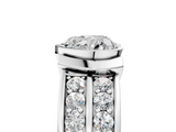 White gold Heart Brilliant Diamond Channel Set Wide Band Ring with Bezel Setting_25