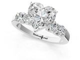 White gold Heart Brilliant Diamond Five-Stone Engagement Ring with Prong Setting on a Classic Band_40