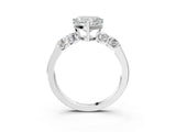 White gold Heart Brilliant Diamond Five-Stone Engagement Ring with Prong Setting on a Classic Band_42