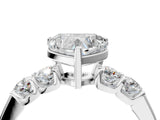 White gold Heart Brilliant Diamond Five-Stone Engagement Ring with Prong Setting on a Classic Band_43