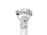 White gold Heart Brilliant Diamond Five-Stone Engagement Ring with Prong Setting on a Classic Band_44