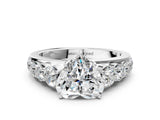 White gold Heart Brilliant Diamond Pavé Band with Six-Prong Setting_3
