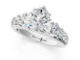 White gold Heart Brilliant Diamond Pavé Band with Six-Prong Setting_4