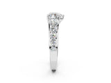 White gold Heart Brilliant Diamond Pavé Band with Six-Prong Setting_5