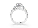 White gold Heart Brilliant Diamond Pavé Band with Six-Prong Setting_6