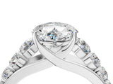 White gold Heart Brilliant Diamond Pavé Band with Six-Prong Setting_7