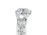 White gold Heart Brilliant Diamond Pavé Band with Six-Prong Setting_8