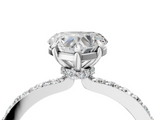 White gold Heart Brilliant Pavé Band Solitaire with Four-Prong Setting_48