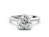White gold Heart Brilliant Solitaire Engagement Ring with Six-Prong Setting and Classic Band_20