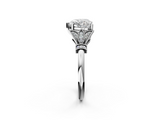 White gold Heart Brilliant Solitaire with Pave Band and Four-Prong Setting_22