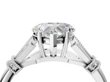 White gold Heart Brilliant Solitaire with Pave Band and Four-Prong Setting_24
