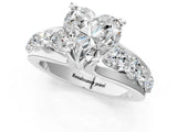 White gold Heart Brilliant Solitaire with Side Stones on a Pave Band and Four-Prong Setting_77