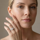 White gold Heart Brilliant Trilogy Channel Set Diamond Ring with Bar Prongs_7