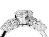White gold Heart Cluster Diamond Engagement Ring with Pavé Band and Four-Prong Setting_61