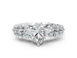 White gold Heart Cluster Diamond Engagement Ring with Pavé Band and Four-Prong Setting_61