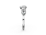 White gold Heart Cluster Diamond Engagement Ring with Pavé Band and Four-Prong Setting_63