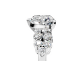 White gold Heart Cluster Diamond Engagement Ring with Pavé Band and Four-Prong Setting_66
