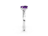 White gold Heart Cut Amethyst Engagement Ring with Side Stone Accents and Four-Prong Setting_74