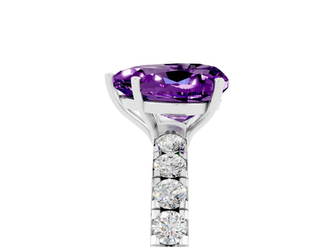 White gold Heart Cut Amethyst Pavé Solitaire Engagement Ring with Four-Prong Setting_17