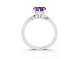 White gold Heart Cut Amethyst Solitaire Engagement Ring with Classic Band and Four-Prong Setting_27