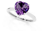White gold Heart Cut Amethyst Solitaire Engagement Ring with Classic Band and Four-Prong Setting_37