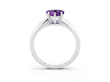 White gold Heart Cut Amethyst Solitaire Engagement Ring with Classic Band and Four-Prong Setting_39
