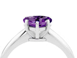 White gold Heart Cut Amethyst Solitaire Engagement Ring with Classic Band and Four-Prong Setting_40