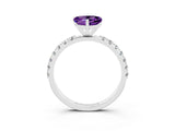 White gold Heart Cut Amethyst Solitaire Pavé Band with Four-Prong Setting_3
