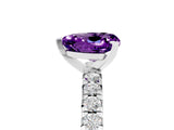 White gold Heart Cut Amethyst Solitaire Pavé Engagement Ring with Round Band and Prong Setting_17