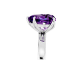 White gold Heart Cut Amethyst Solitaire Ring with Thin Band and Prong Setting_17