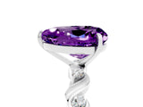 White gold Heart Cut Amethyst Solitaire Twisted Band with Round  Accents and Prong Setting_17