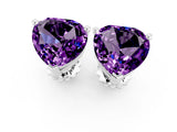 White gold Heart Cut Amethyst Stud Earrings_19