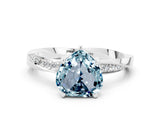 White gold Heart Cut Aquamarine Engagement Ring with Side Stone Accents and Four-Prong Setting_24