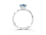 White gold Heart Cut Aquamarine Engagement Ring with Side Stone Accents and Four-Prong Setting_27
