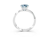 White gold Heart Cut Aquamarine Engagement Ring with Side Stone Accents and Four-Prong Setting_27