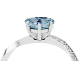 White gold Heart Cut Aquamarine Engagement Ring with Side Stone Accents and Four-Prong Setting_28