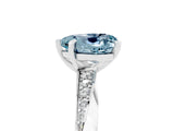 White gold Heart Cut Aquamarine Engagement Ring with Side Stone Accents and Four-Prong Setting_29