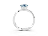 White gold Heart Cut Aquamarine Engagement Ring with Side Stone Accents and Four-Prong Setting_87