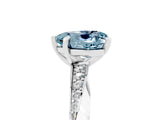 White gold Heart Cut Aquamarine Engagement Ring with Side Stone Accents and Four-Prong Setting_89