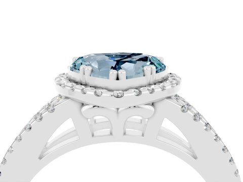 White gold Heart Cut Aquamarine Halo Split Shank Engagement Ring_16