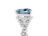 White gold Heart Cut Aquamarine Halo Twist Band Solitaire Prong Setting Ring_5
