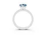 White gold Heart Cut Aquamarine Milgrain Pavé Engagement Ring with Four-Prong Setting_15