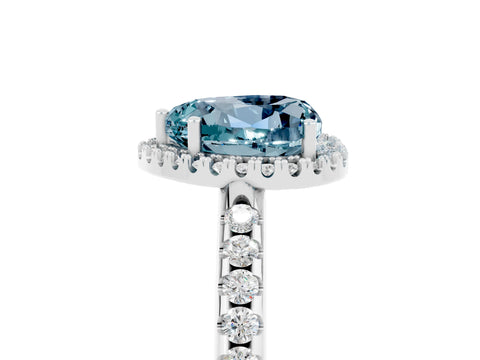 White gold Heart Cut Aquamarine Pavé Halo Ring with Four-Prong Setting_41