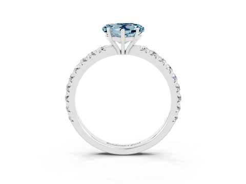 White gold Heart Cut Aquamarine Pavé Solitaire Engagement Ring with Four-Prong Setting_15